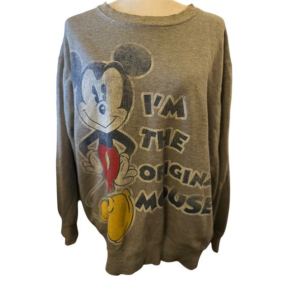 Disney Vintage Mickey Mouse "I Am the Original Mouse" Crewneck Sweatshirt, Large - Picture 1 of 4